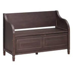 Banc de rangement multifonctionnel de style rustique Whisen pour entrée avec espace de rangement caché et charnière de sécurité
