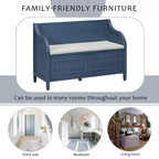 Banc de rangement multifonctionnel de style rustique Whisen pour entrée avec espace de rangement caché et charnière de sécurité