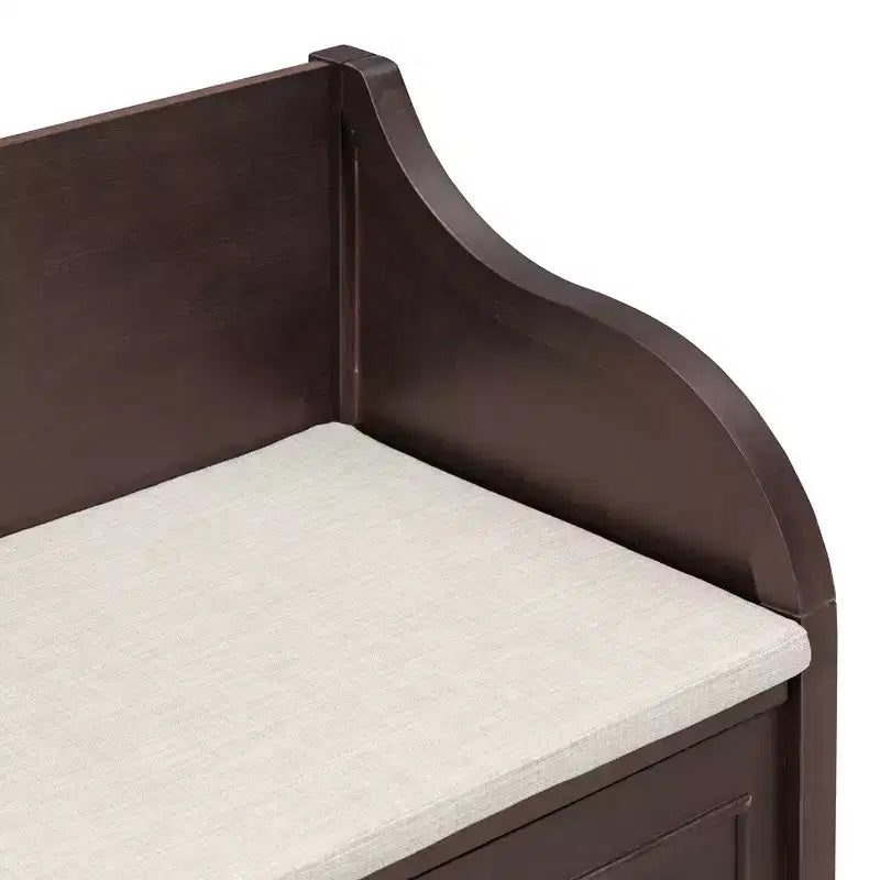 Banc de rangement multifonctionnel de style rustique Whisen pour entrée avec espace de rangement caché et charnière de sécurité