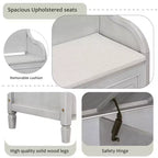 Banc de rangement multifonctionnel de style rustique Whisen pour entrée avec espace de rangement caché et charnière de sécurité