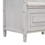 Banc de rangement multifonctionnel de style rustique Whisen pour entrée avec espace de rangement caché et charnière de sécurité