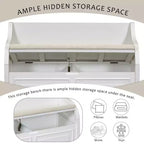 Banc de rangement multifonctionnel de style rustique Whisen pour entrée avec espace de rangement caché et charnière de sécurité