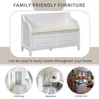 Banc de rangement multifonctionnel de style rustique Whisen pour entrée avec espace de rangement caché et charnière de sécurité