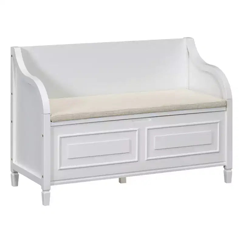 Banc de rangement multifonctionnel de style rustique Whisen pour entrée avec espace de rangement caché et charnière de sécurité