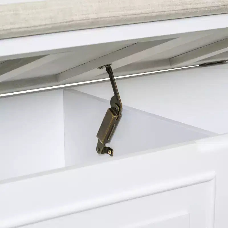 Banc de rangement multifonctionnel de style rustique Whisen pour entrée avec espace de rangement caché et charnière de sécurité