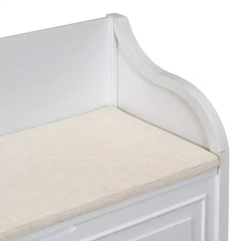 Banc de rangement multifonctionnel de style rustique Whisen pour entrée avec espace de rangement caché et charnière de sécurité