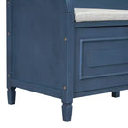 Banc de rangement multifonctionnel de style rustique Whisen pour entrée avec espace de rangement caché et charnière de sécurité