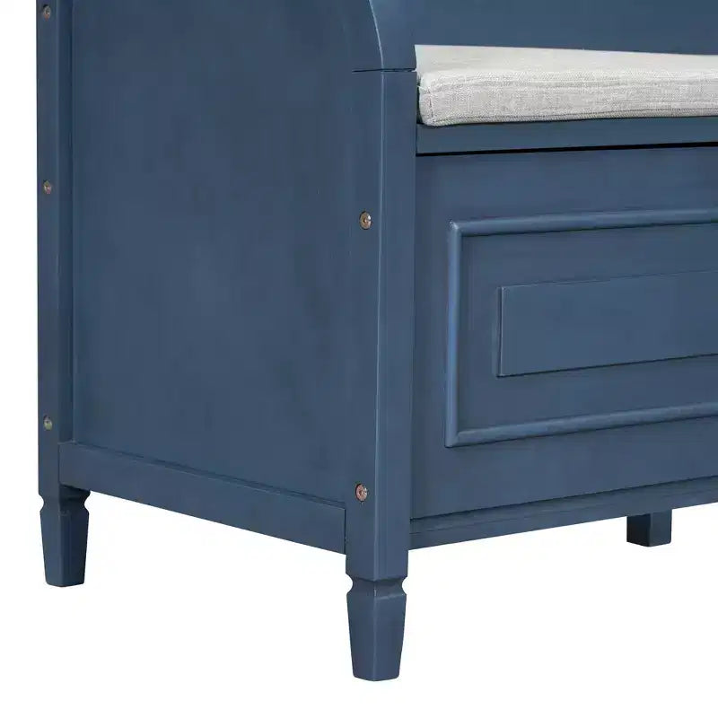 Banc de rangement multifonctionnel de style rustique Whisen pour entrée avec espace de rangement caché et charnière de sécurité