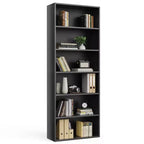 JIONJOY Industrial 6 Shelf Bookcase - Large 63 Inch Tall Floor Standing Open Bookshelf