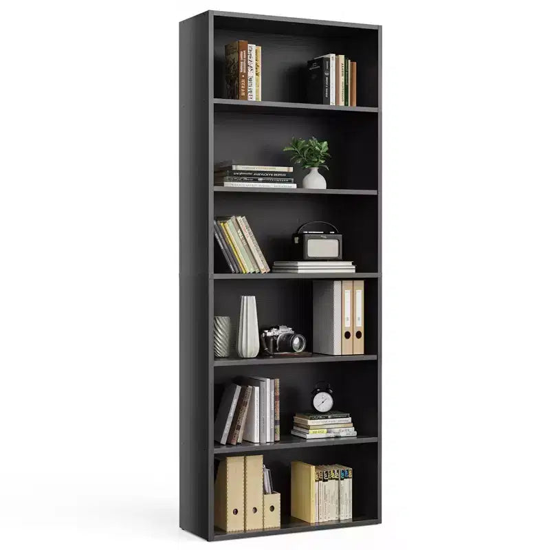 JIONJOY Industrial 6 Shelf Bookcase - Large 63 Inch Tall Floor Standing Open Bookshelf