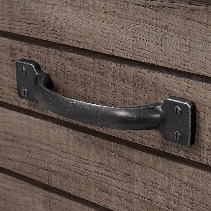 HomeStock Tête de lit bibliothèque chêne Fall Ulysses avec portes coulissantes de rangement