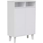 Meuble à chaussures Kings Brand Furniture Elgin, moderne, 2 portes, étagère ouverte, blanc