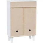 Meuble à chaussures Kings Brand Furniture Elgin, moderne, 2 portes, étagère ouverte, blanc