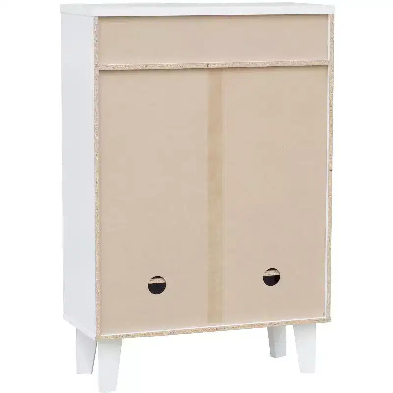 Meuble à chaussures Kings Brand Furniture Elgin, moderne, 2 portes, étagère ouverte, blanc