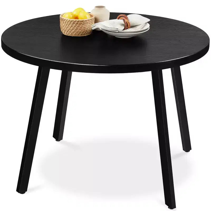 Best Choice Products Table de salle à manger ronde de 35,5 po de style moderne du milieu du siècle avec pieds en acier et pieds réglables