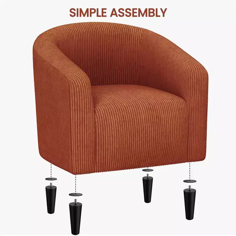Fauteuil d'appoint Yaheetech en forme de tonneau avec revêtement pour salon