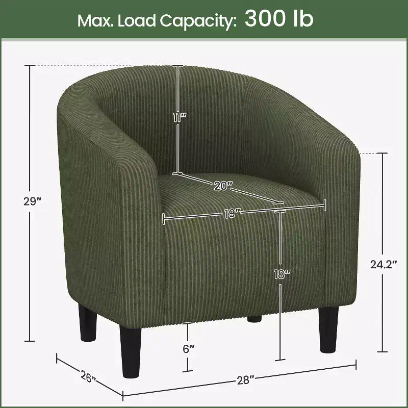 Fauteuil d'appoint Yaheetech en forme de tonneau avec revêtement pour salon