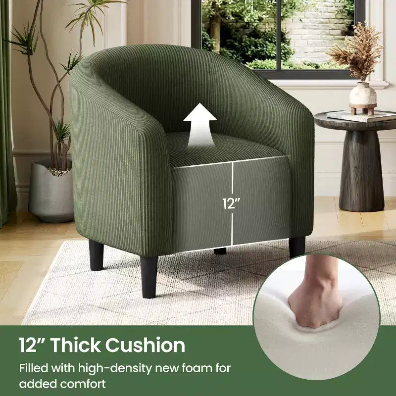 Fauteuil d'appoint Yaheetech en forme de tonneau avec revêtement pour salon
