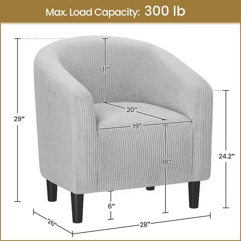 Fauteuil d'appoint Yaheetech en forme de tonneau avec revêtement pour salon