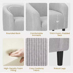Fauteuil d'appoint Yaheetech en forme de tonneau avec revêtement pour salon