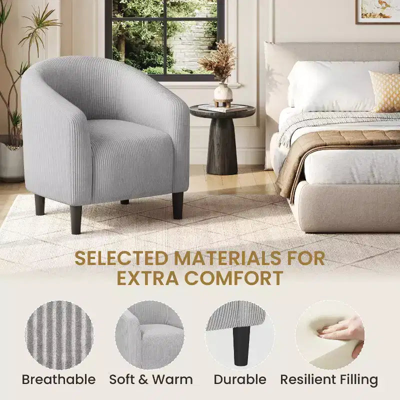 Fauteuil d'appoint Yaheetech en forme de tonneau avec revêtement pour salon