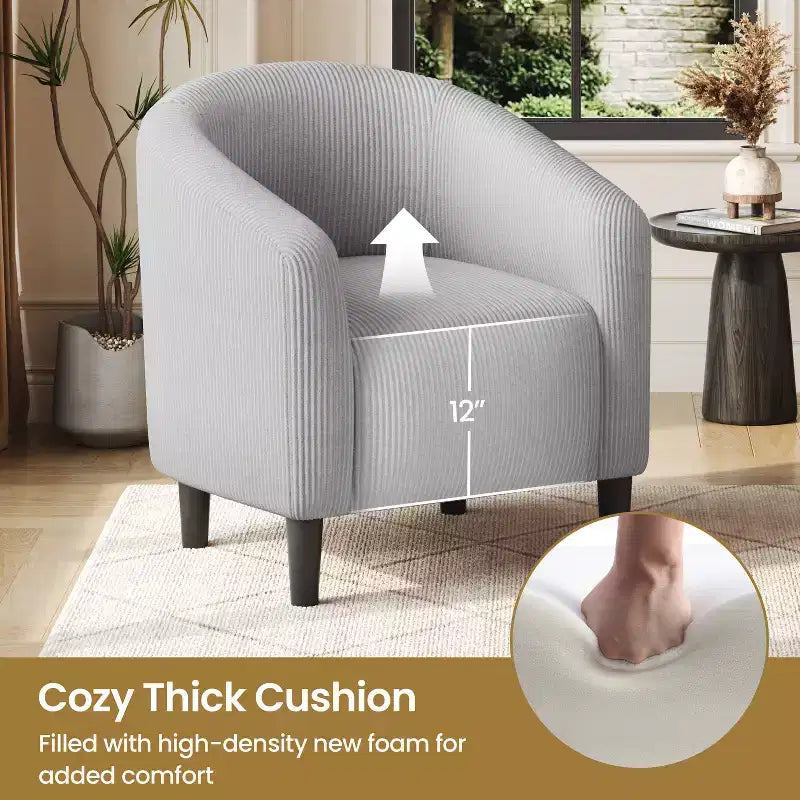 Fauteuil d'appoint Yaheetech en forme de tonneau avec revêtement pour salon