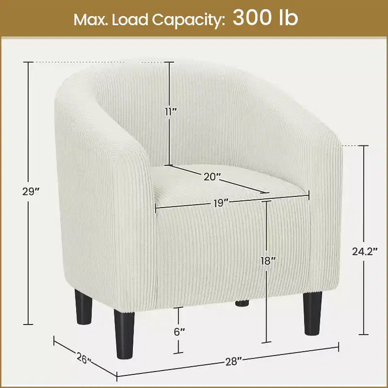 Fauteuil d'appoint Yaheetech en forme de tonneau avec revêtement pour salon