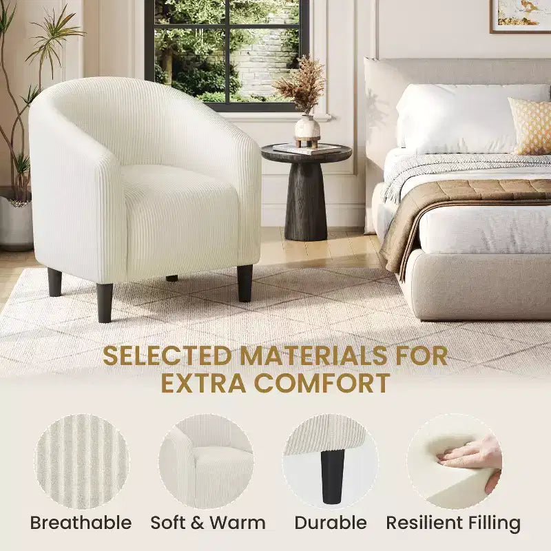 Fauteuil d'appoint Yaheetech en forme de tonneau avec revêtement pour salon