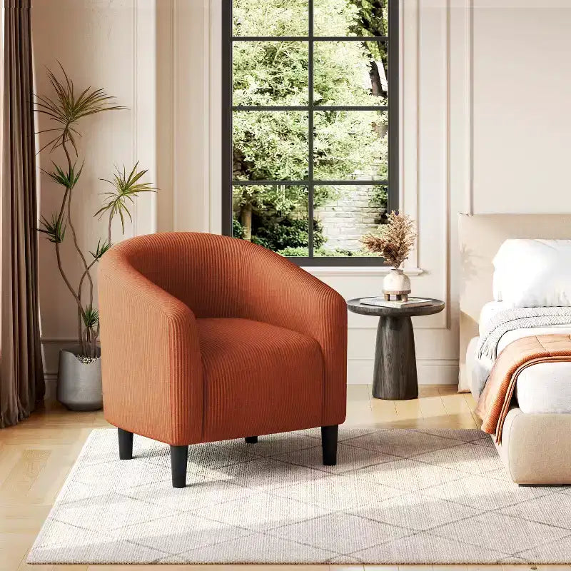 Fauteuil d'appoint Yaheetech en forme de tonneau avec revêtement pour salon