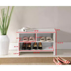 Banc à chaussures 2 étagères Worthington Kings Brand Furniture, Blanc