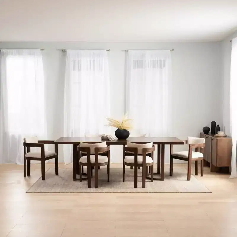 Christopher Knight Home Arkenis Ensemble repas 7 pièces en bois d'hévéa rembourré