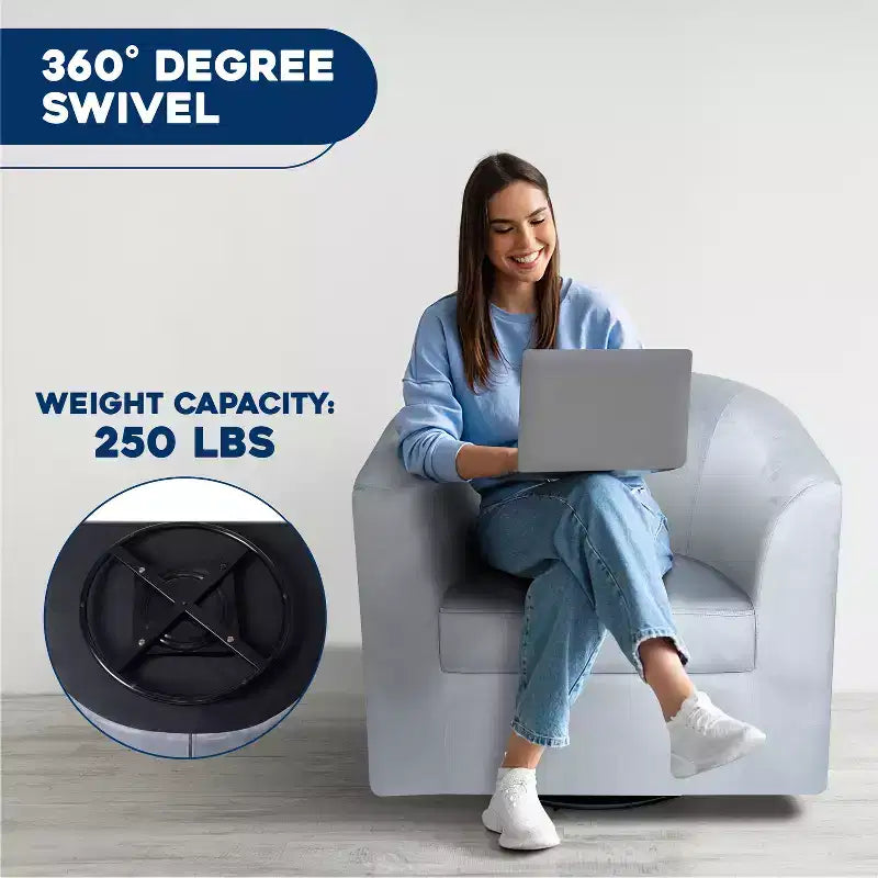 Home Imports Emporium Fauteuil club pivotant à 360° – Fauteuil d'appoint moderne avec accoudoirs, design baquet confortable pour salon ou petits espaces