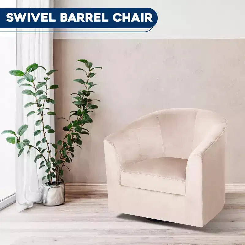 Home Imports Emporium Fauteuil club pivotant à 360° – Fauteuil d'appoint moderne avec accoudoirs, design baquet confortable pour salon ou petits espaces