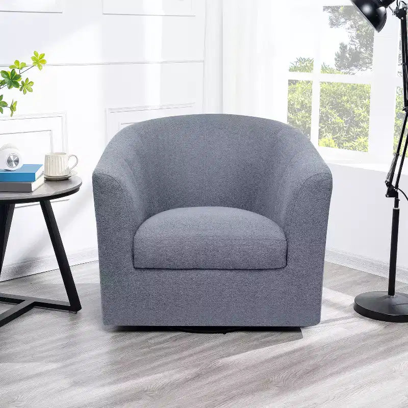 Home Imports Emporium Fauteuil club pivotant à 360° – Fauteuil d'appoint moderne avec accoudoirs, design baquet confortable pour salon ou petits espaces