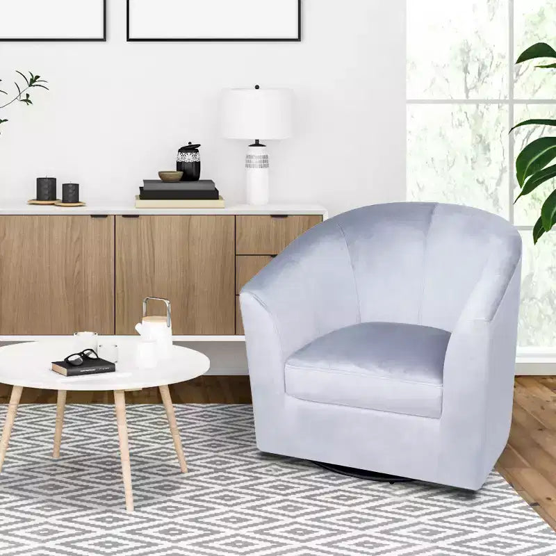 Home Imports Emporium Fauteuil club pivotant à 360° – Fauteuil d'appoint moderne avec accoudoirs, design baquet confortable pour salon ou petits espaces