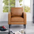 Genuine Leather Upholstered Single Sofa Chair for Living Room Mid Century Chair Modern Accent Arm Couches