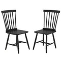 Costway Dining Chair Set of 2/4 Kitchen Side Chairs with Spacious Seat Rubber Wood Frame for Dining Room Black