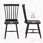 Costway Lot de 2/4 chaises de salle à manger, chaises d'appoint de cuisine avec assise spacieuse, cadre en bois d'hévéa pour salle à manger, noir