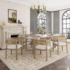 Christopher Knight Home Lythor, ensemble de salle à manger 7 pièces en cannage et hévéa avec rembourrage