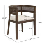 Christopher Knight Home Lythor, ensemble de salle à manger 7 pièces en cannage et hévéa avec rembourrage