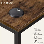 Bestier Bureau d'Angle en L de 55" avec Étagère de Rangement, 3 Trous Passe-Câbles