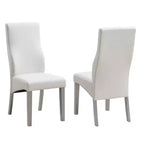 Kings Brand Furniture Avilla Kitchen Dining Room Upholstered Side Chairs, Set of 2, Champagne/White