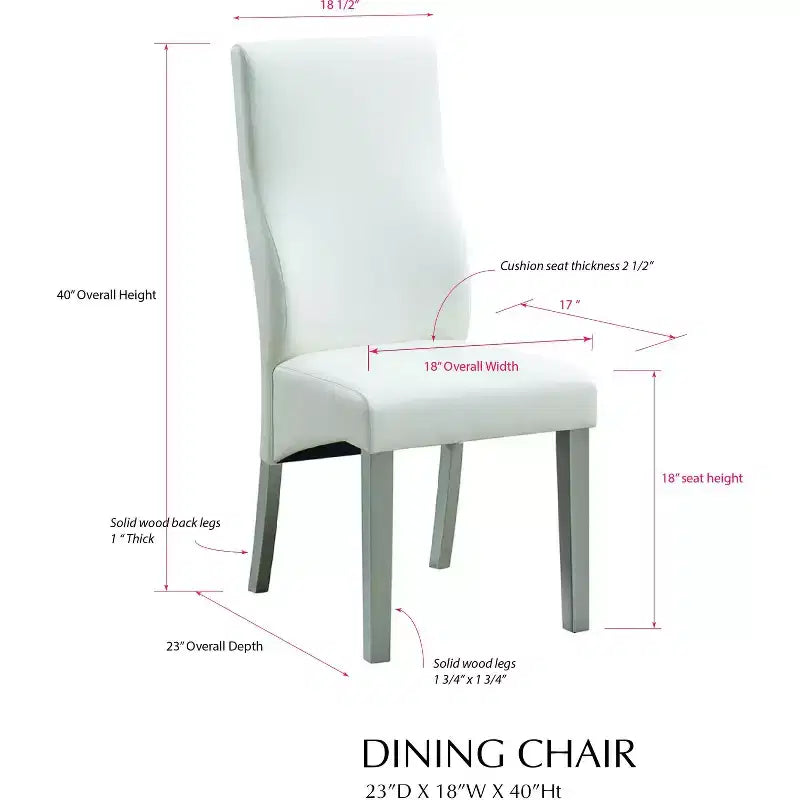 Kings Brand Furniture Chaises de salle à manger/cuisine Avilla rembourrées, lot de 2, champagne/blanc
