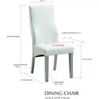 Kings Brand Furniture Chaises de salle à manger/cuisine Avilla rembourrées, lot de 2, champagne/blanc