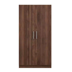 Armoire penderie 2 portes en bois avec 3 étagères de rangement, marron - ModernLuxe