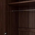 Armoire penderie 2 portes en bois avec 3 étagères de rangement, marron - ModernLuxe