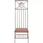 Banc de rangement d'entrée Pacher Kings Brand Furniture avec portemanteau, cuivre brossé