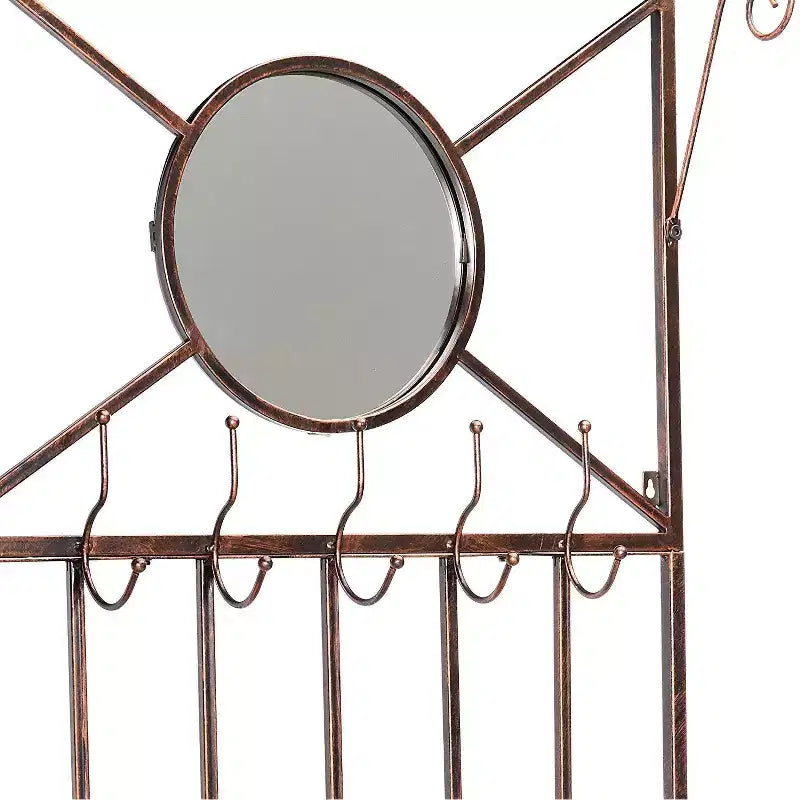 Banc de rangement d'entrée Pacher Kings Brand Furniture avec portemanteau, cuivre brossé