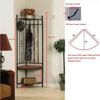 Meuble d'entrée Kings Brand Furniture Kandinsky avec banc et 6 patères, Noir