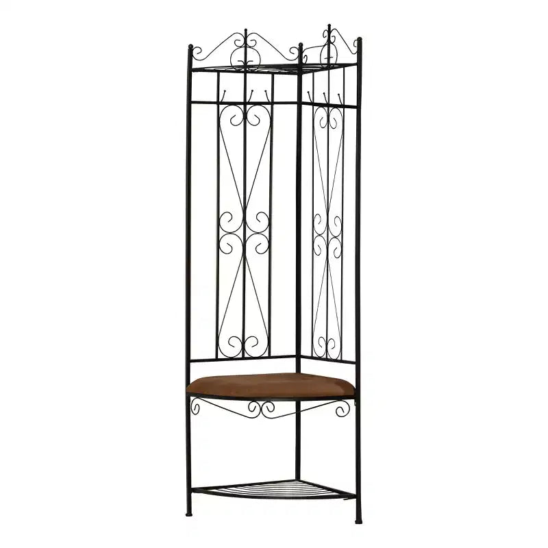 Meuble d'entrée Kings Brand Furniture Kandinsky avec banc et 6 patères, Noir